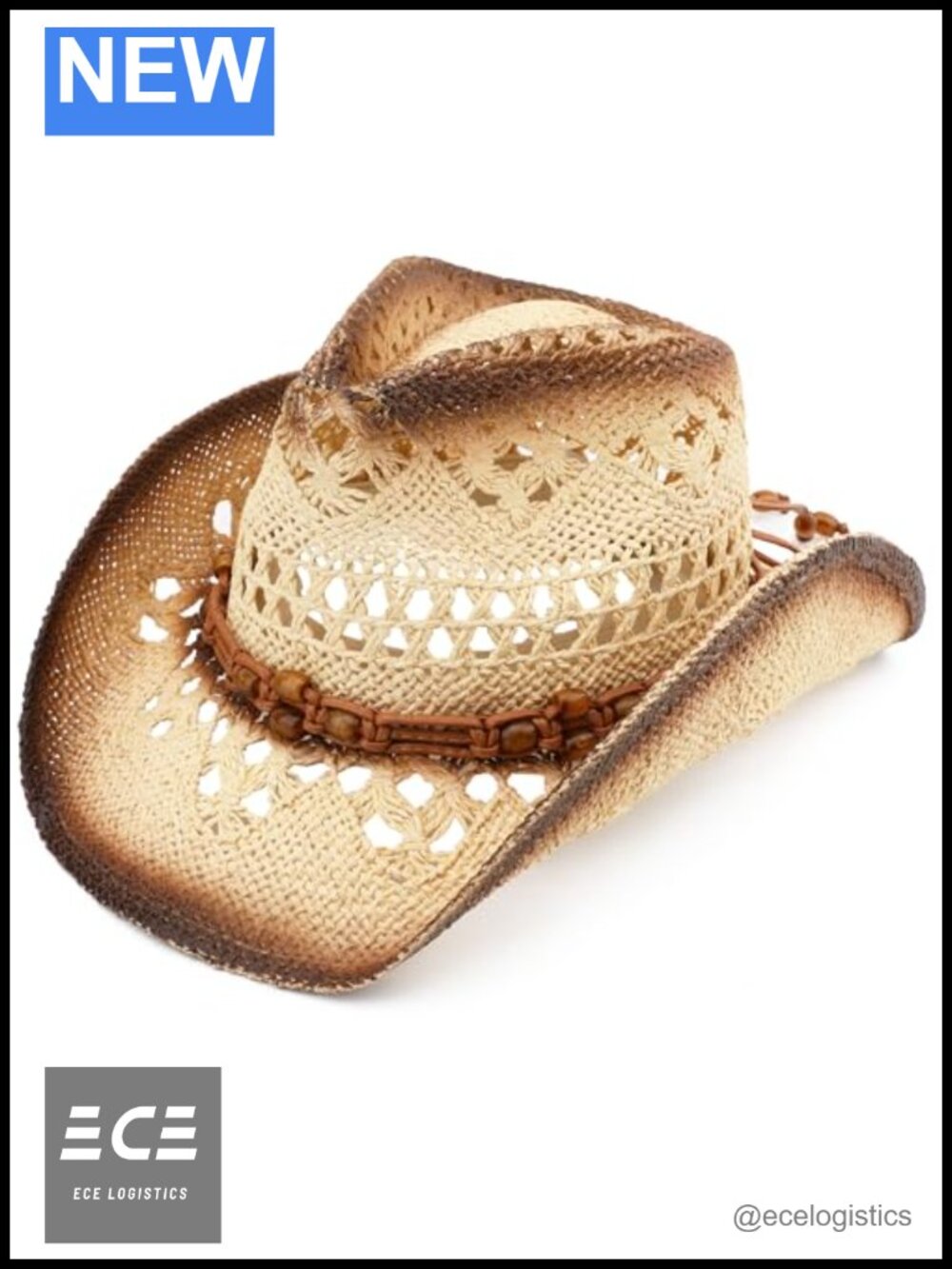 Straw Western Cowboy Hat Adjustable One Size Breathable Lightweight